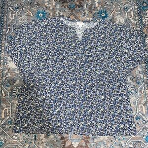 floral 3/4 sleeve blouse